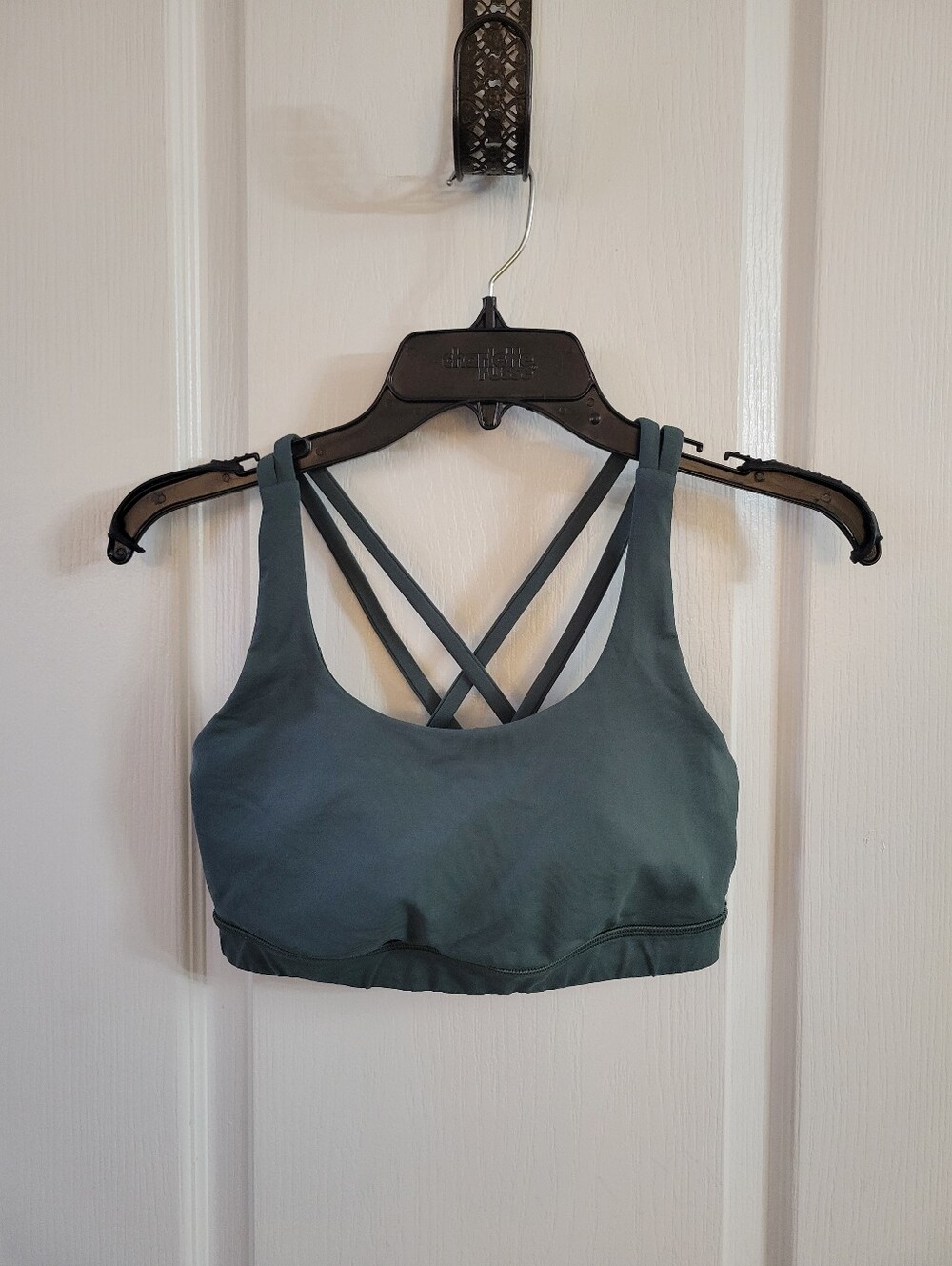 Lululemon Energy Bra Medium Support Dark Forest Green Size 6 Strappy Back